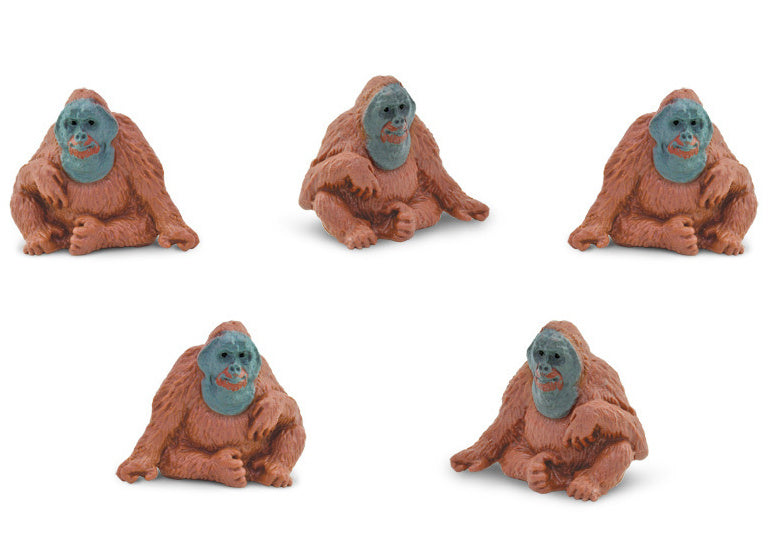 Afbeelding laden in galerijviewer, Safari Orang-oetan speelset 2,5 cm bruin 192-delig