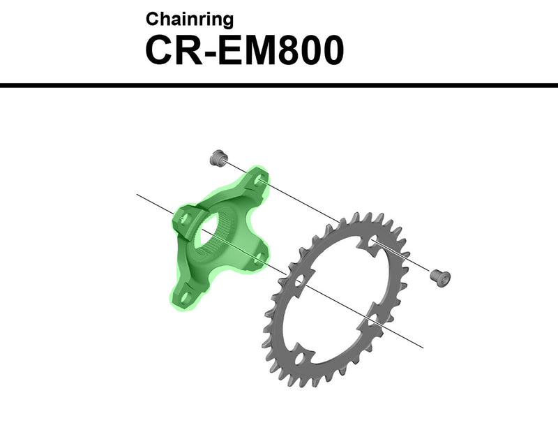 Afbeelding laden in galerijviewer, Shimano 4-arm adapter for steps cr-em800 chainring