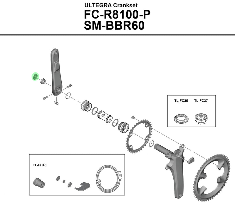 Afbeelding laden in galerijviewer, Shimano outer cap for fc-r8100-p