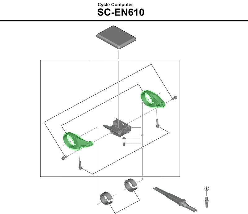 Afbeelding laden in galerijviewer, Shimano clamp for steps sc-en610 display holder