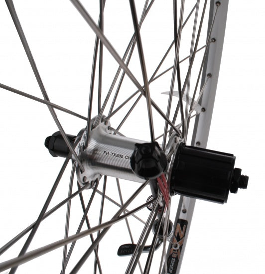 Afbeelding laden in galerijviewer, Shimano achterwiel 28-15 8-13 8 622 shim. 8v velg alu zilver