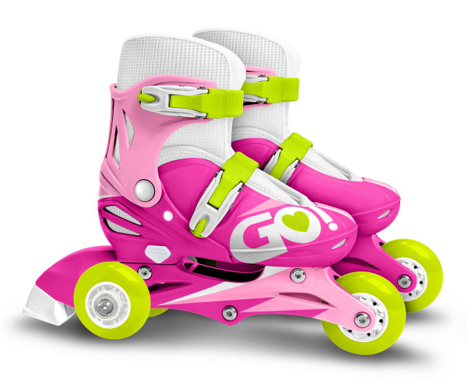 Afbeelding laden in galerijviewer, Skids control Inline Skates Verstelbaar Roze Wit maat 27-30