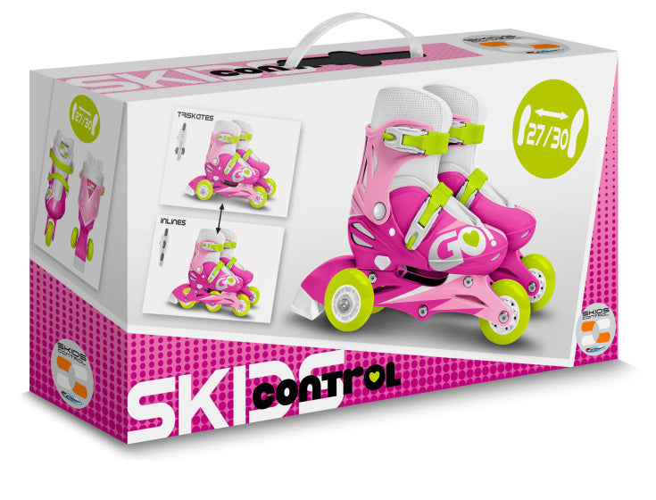 Afbeelding laden in galerijviewer, Skids control Inline Skates Verstelbaar Roze Wit maat 27-30