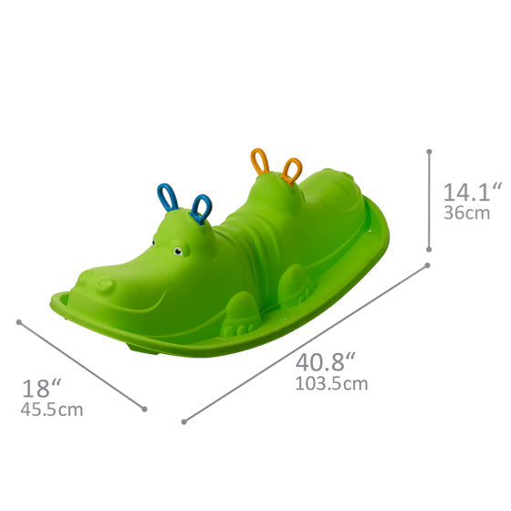 Afbeelding laden in galerijviewer, Starplay Hippo Schommelwip voor 1 tot 3 Kinderen 103 cm Groen