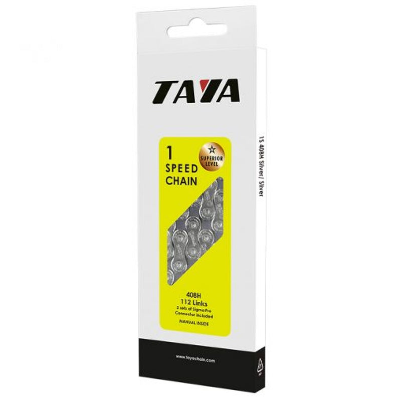 Afbeelding laden in galerijviewer, Taya Ketting 408h 1 2x3 32 1-speed zwart zwart 112 schakels hangkaart