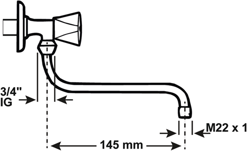 Afbeelding laden in galerijviewer, Cornat zwenkuitloop wandkraan s-vorm 150mm - tec351001