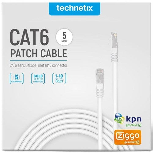Afbeelding laden in galerijviewer, Enzo technetix patchkabel utp cat6 5m wit - 2077010