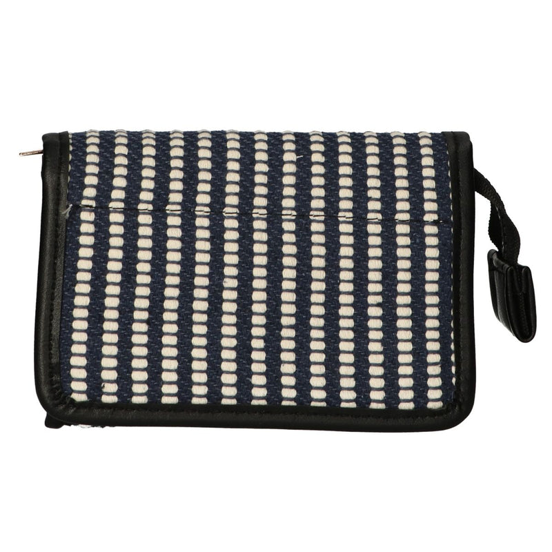 Afbeelding laden in galerijviewer, Traveller spiegeltas stripe blauw creme 16.5x11cm