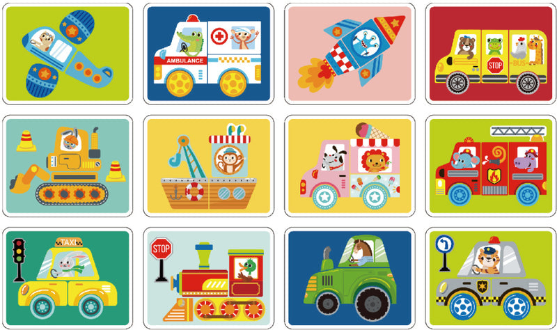 Afbeelding laden in galerijviewer, Tooky toy Educatief Houten Magneetbord Transport 80-delig