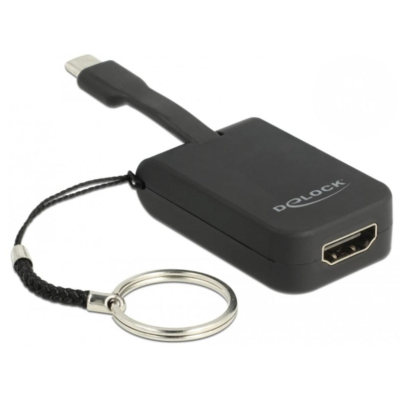 Afbeelding laden in galerijviewer, Delock usb-c > hdmi adapter sleutelhanger (zwart, 4k 30hz)