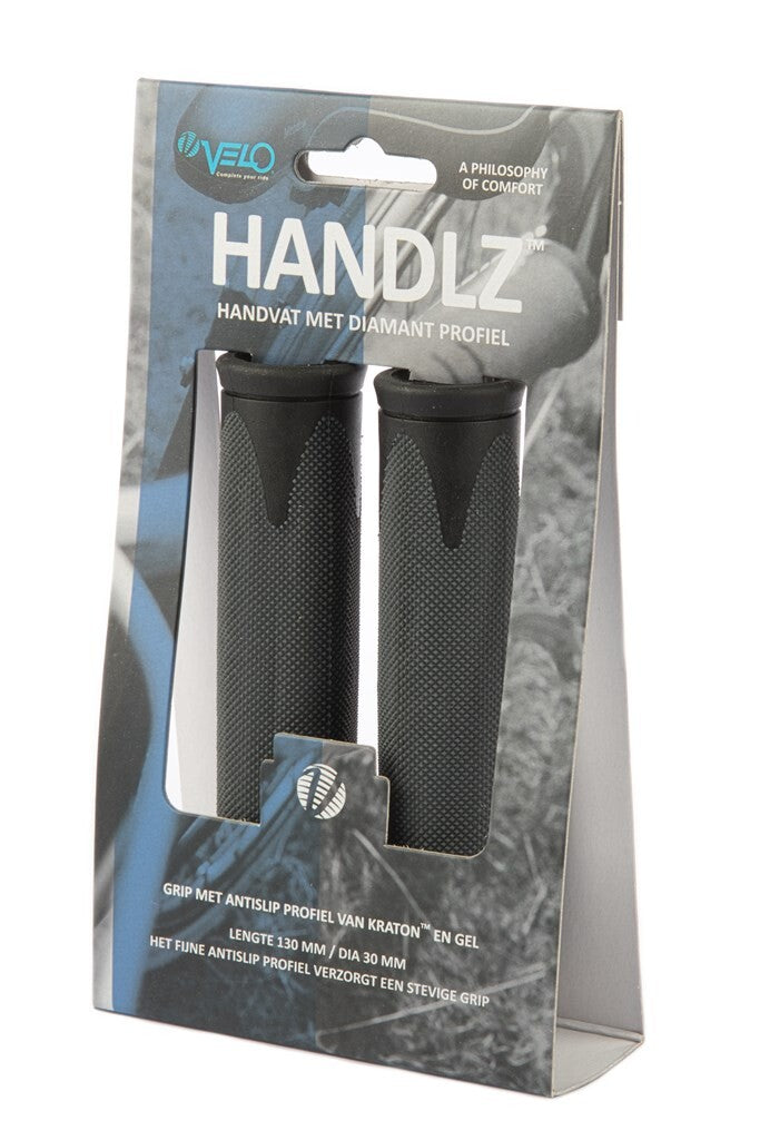 Afbeelding laden in galerijviewer, Velo Handvat kraton gel.zwart grijs 2x130 op kaart