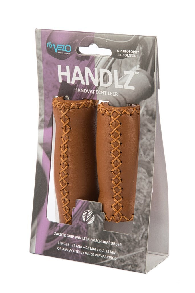 Afbeelding laden in galerijviewer, Velo Handvat Leer 92 127mm Bruin - Echt leer