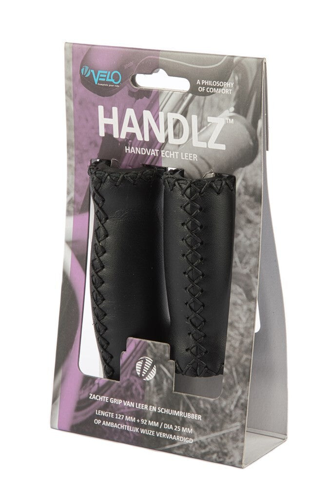 Afbeelding laden in galerijviewer, Velo Handvat Leer 92 127mm Zwart (paar)