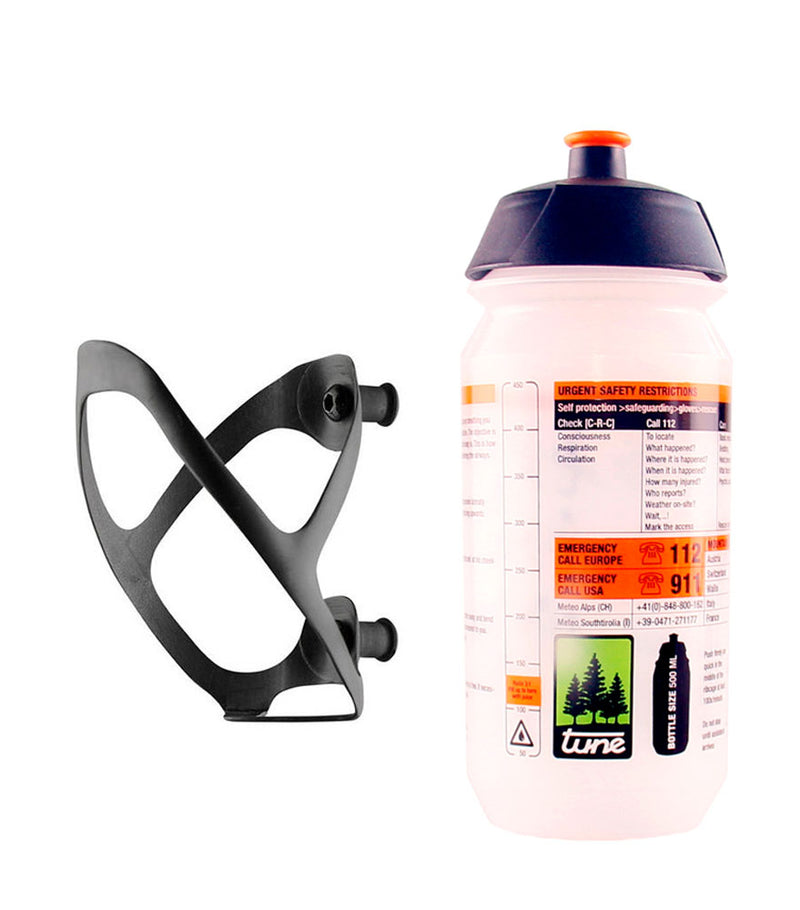 Afbeelding laden in galerijviewer, Tune bottle cage wasserträger 2.0 carbon + bottle 500ml