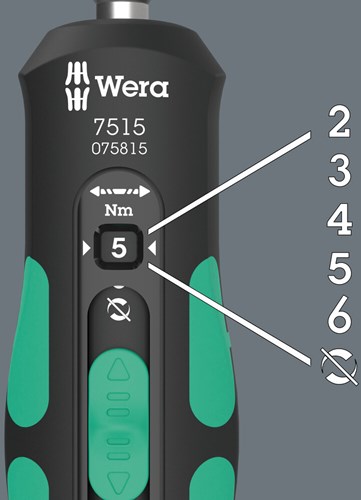 Afbeelding laden in galerijviewer, Wera 7515 kraftform safe-torque speed draaimomentschroevendraaier, 2-6 nm, 1 4 x 2,0 nm x 3,0 nm x 4,0 nm x 5,0 nm x 6,0 nm x 147.5 mm - 05075815001