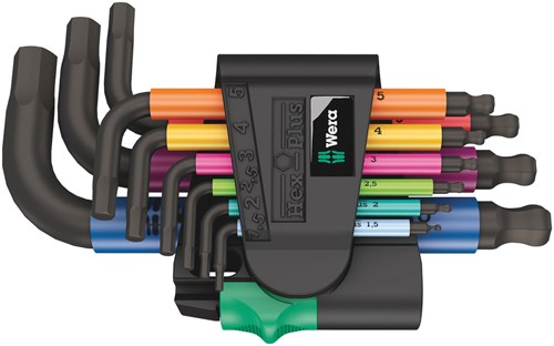 Afbeelding laden in galerijviewer, Wera 950 9 hex-plus multicolour stiftsleutelset - 05133164001