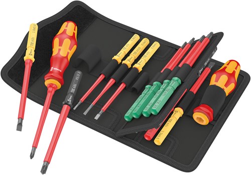 Afbeelding laden in galerijviewer, Wera kraftform kompakt vde 17 universal 1 tool finder schroevendraaier (rood geel, 17‑delig)