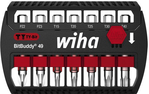 Afbeelding laden in galerijviewer, Wiha bitset bitbuddy® ty-bit 49 mm pozidriv, torx® 8-delig 1 4 e6,3 - 42118 - 42118