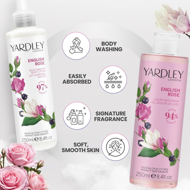 Afbeelding laden in galerijviewer, Yardley london yarley london english rose body wash body lotion collection