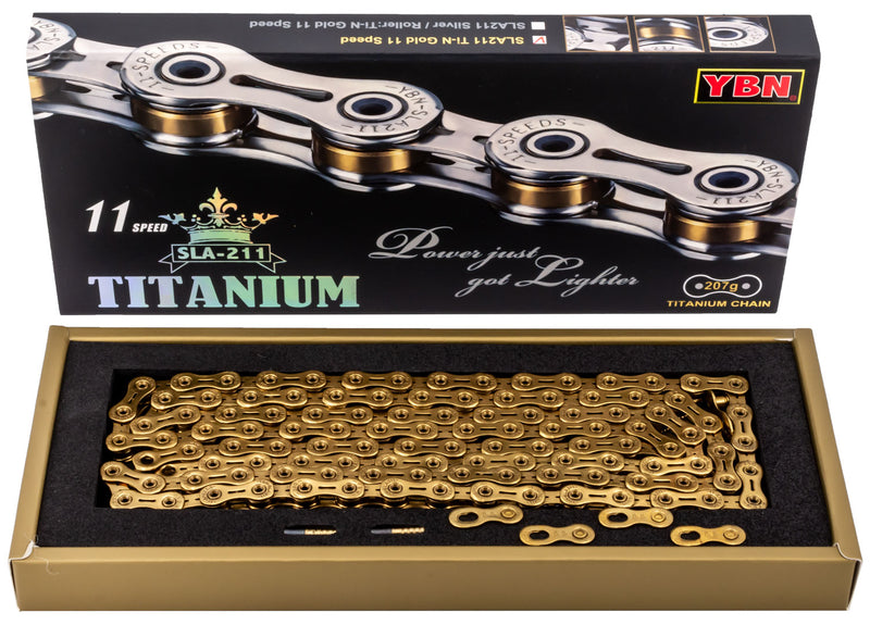 Afbeelding laden in galerijviewer, Ybn sla 211 titanium 11-speed chain hollow pin