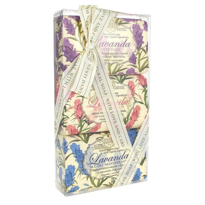 Afbeelding laden in galerijviewer, Nesti dante geschenkset zeep lavanda 3x150gr.