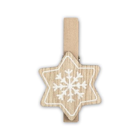 Afbeelding laden in galerijviewer, Zep Kerst Kit Wood Clips Brown LK39B 8 Stuks