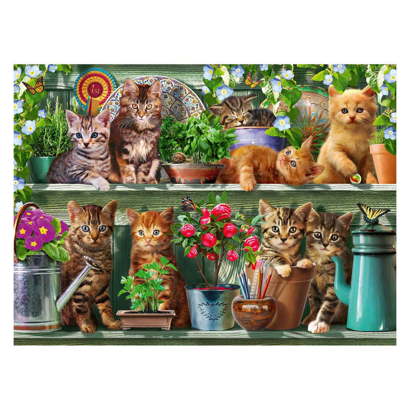 Afbeelding laden in galerijviewer, Ravensburger Puzzel Katjes in het Rek 500st.