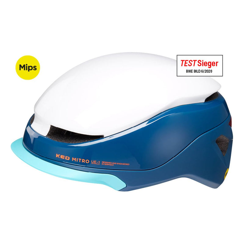 Afbeelding laden in galerijviewer, Ked Fietshelm Mitro UE-1 M (52-58cm) Blauw Wit