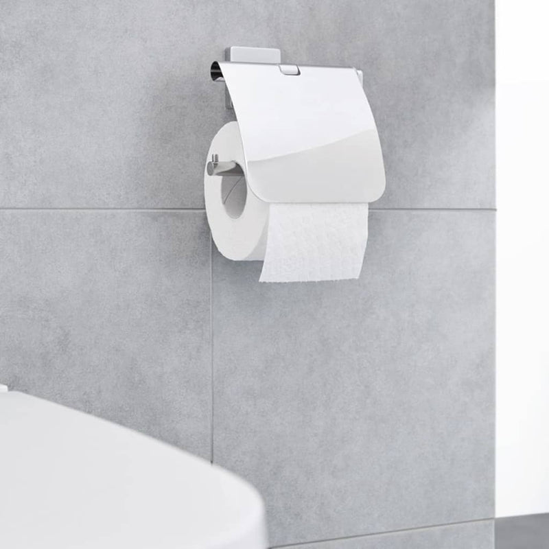 Afbeelding laden in galerijviewer, Kleine Wolke Kleine Wolke Toiletrolhouder met deksel Luno zilverkleurig