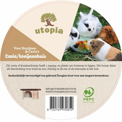 Afbeelding laden in galerijviewer, Utopia Caviahuis konijnenhuis gebrand douglas hout