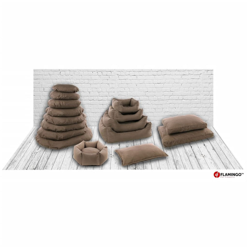 Afbeelding laden in galerijviewer, FLAMINGO FLAMINGO Hondenmand met rits Panama rechthoekig 50x40x18 cm taupe