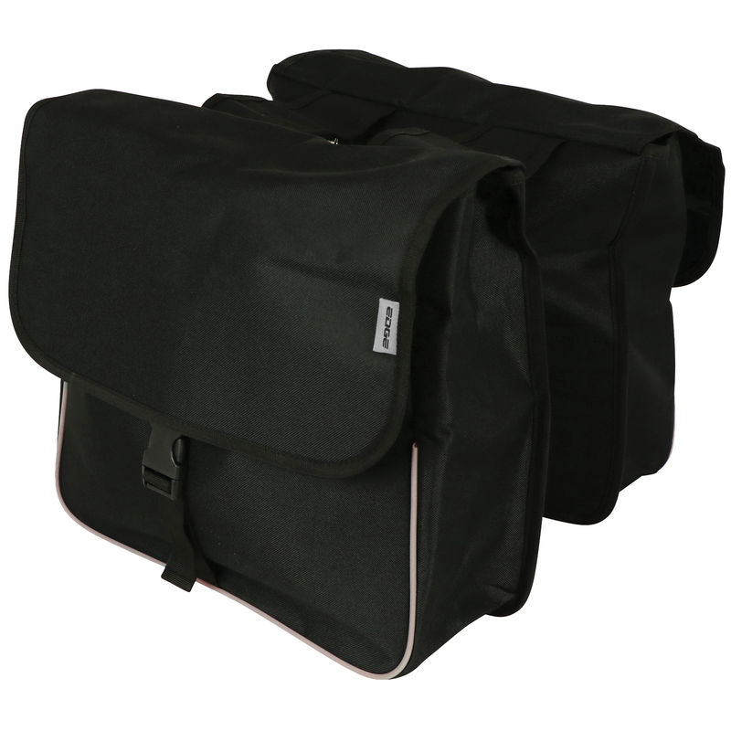 Afbeelding laden in galerijviewer, Edge Dubbele fietstas Basic Shopper 32 liter 32 x 38 x 13cm (2x) zwart