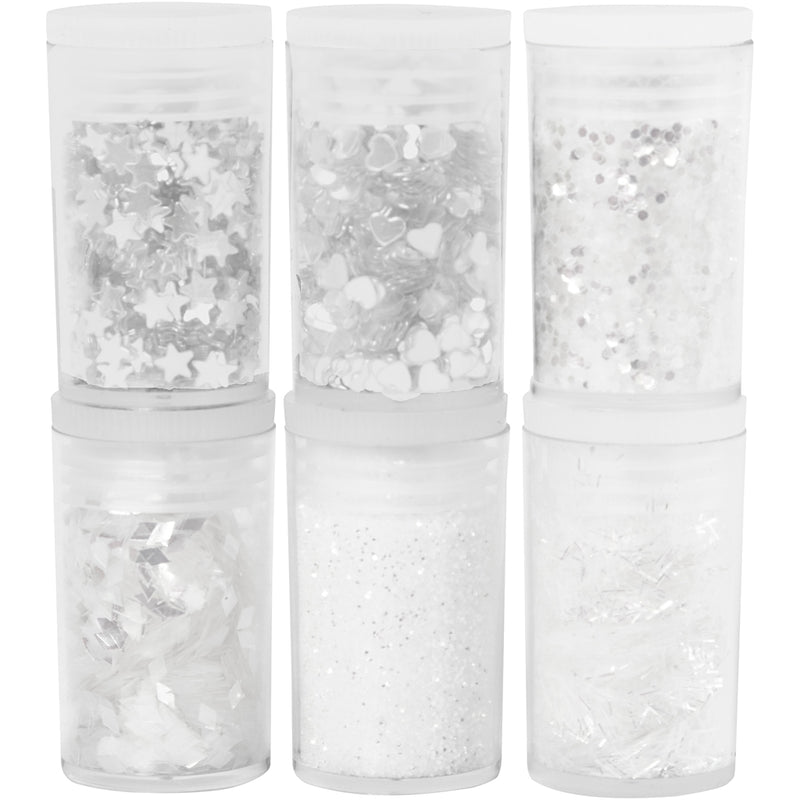 Afbeelding laden in galerijviewer, Creativ Company Glitter en Pailletten Wit, 6x5gr