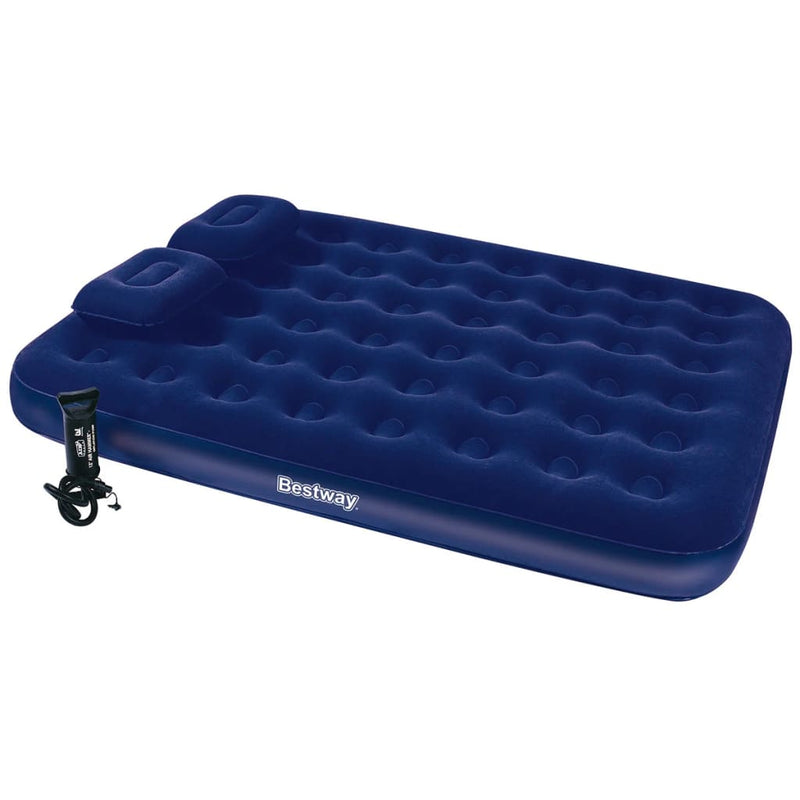 Afbeelding laden in galerijviewer, Bestway Luchtbed opblaasbaar met kussen en pomp 203x152x22 cm 67374