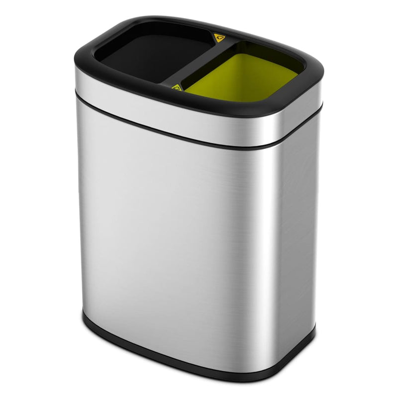 Afbeelding laden in galerijviewer, EKO EKO Afvalbak OLI-Cube 2x10 L matzilverkleurig