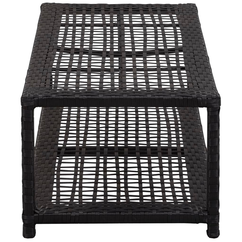 Afbeelding laden in galerijviewer, Vidaxl schoenenbank 80x40x30 cm poly rattan zwart