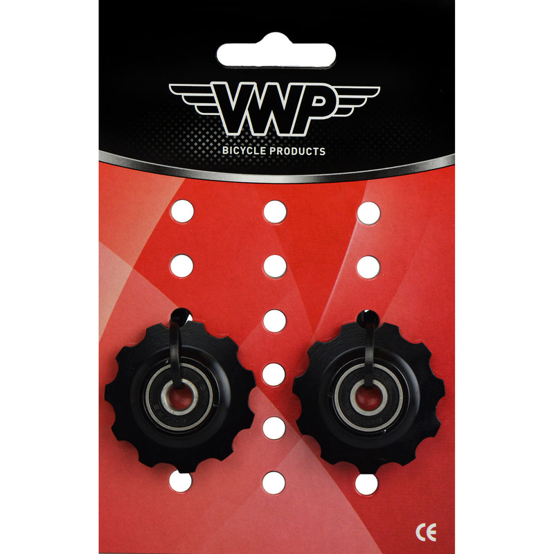 Afbeelding laden in galerijviewer, VWP Set derailleurwieltjes 11t. PUL-110 Chromo lagers