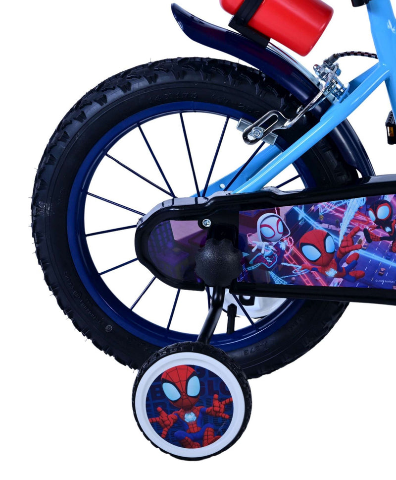 Afbeelding laden in galerijviewer, Spidey and his amazing friends Spidey Kinderfiets Jongens 14 inch Blauw Twee handremmen