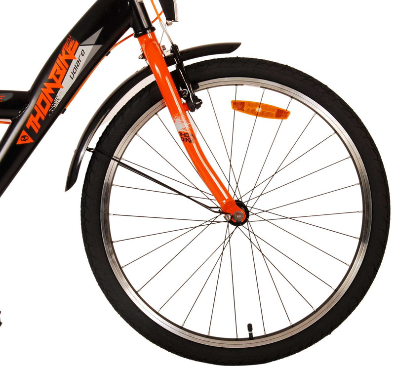 Afbeelding laden in galerijviewer, Volare Thombike Kinderfiets Jongens 24 inch Zwart Oranje Twee handremmen