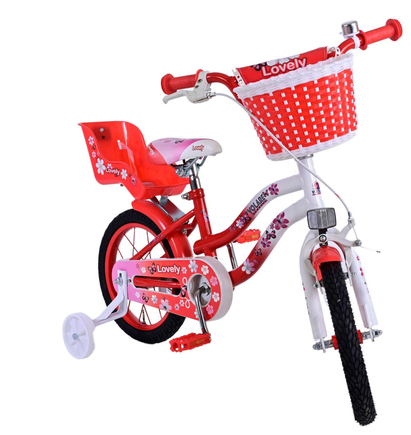 Afbeelding laden in galerijviewer, Volare Lovely Kinderfiets Meisjes 14 inch Rood Wit