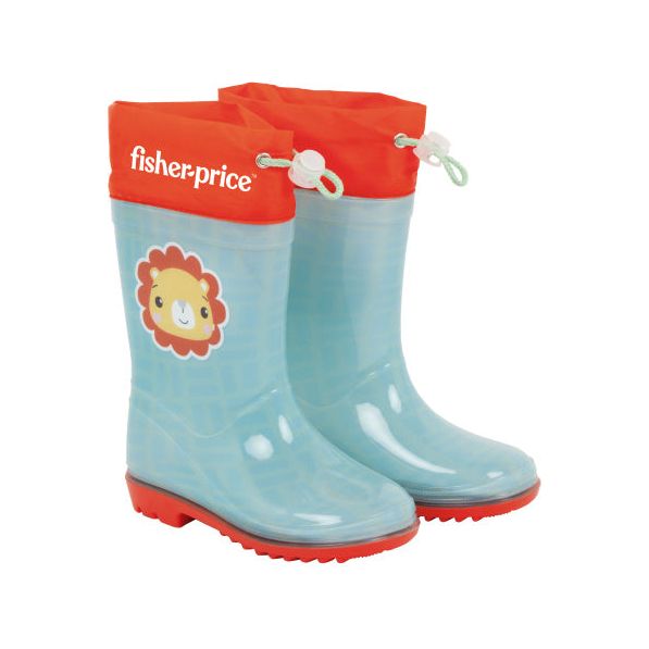 Afbeelding laden in galerijviewer, Arditex Regenlaarzen Fisher-Price junior PVC textiel lichtblauw rood maat 26