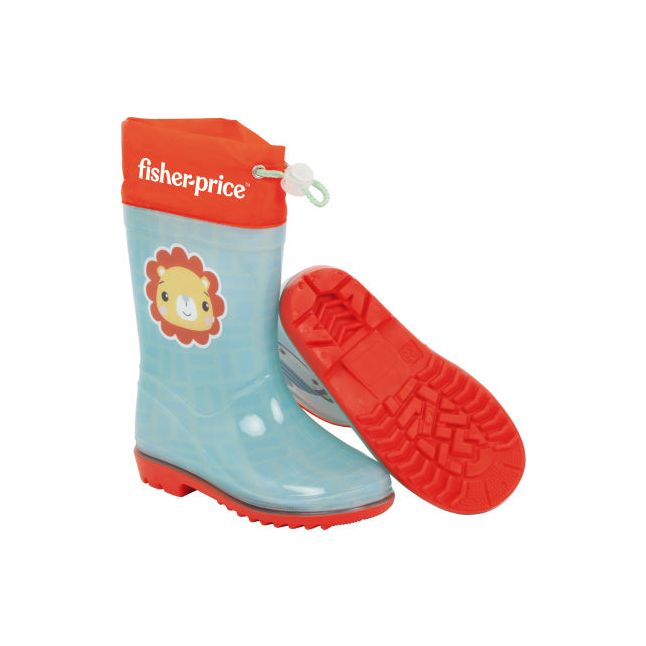 Afbeelding laden in galerijviewer, Arditex Regenlaarzen Fisher-Price junior PVC textiel lichtblauw rood maat 24