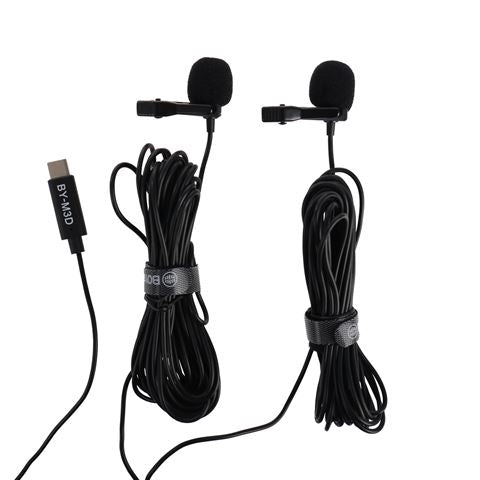 Afbeelding laden in galerijviewer, Boya Duo Clip-on Lavalier Microfoon BY-M3D voor USB-C