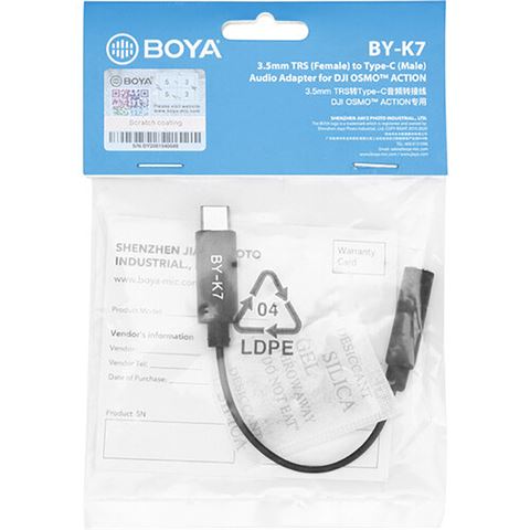 Afbeelding laden in galerijviewer, Boya Universele Adapter BY-K7 3,5mm TRS naar USB-C voor DJI Osmo Action
