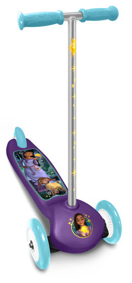 Afbeelding laden in galerijviewer, Disney Wish 3-wiel Kinderstep Voetrem Junior Paars Lichtblauw