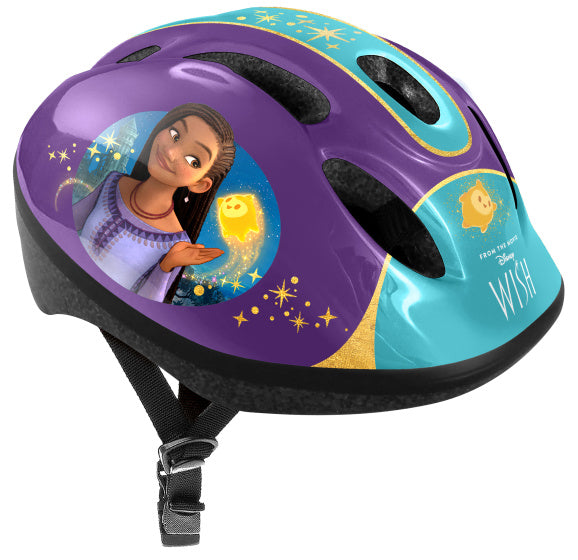 Afbeelding laden in galerijviewer, Disney wish fietshelm verstelbaar junior paars turquoise maat 50-56 cm (s)