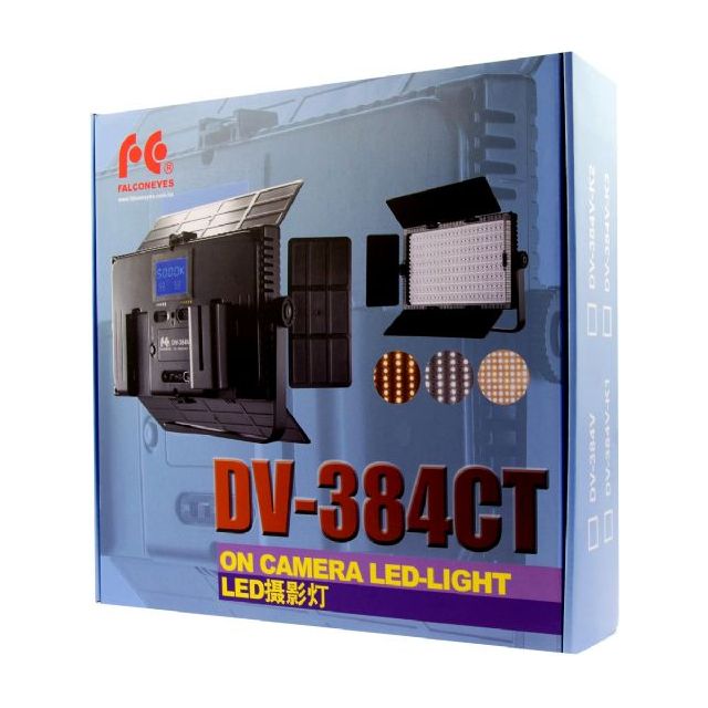Afbeelding laden in galerijviewer, Falcon Eyes Bi-Color LED Lamp Set Dimbaar DV-384CT-K2 incl. Accu
