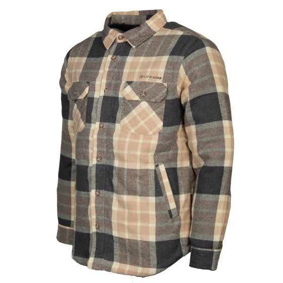 Afbeelding laden in galerijviewer, Life line Jervis Padded Flannel Shirt heren beige maat M