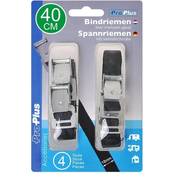 Afbeelding laden in galerijviewer, Proplus Bindriemen 18 x 400 mm polyester zwart 4 stuks