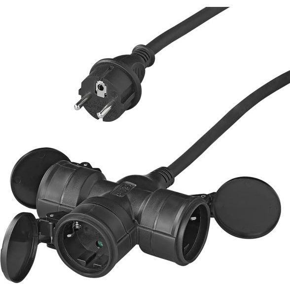 Afbeelding laden in galerijviewer, Proplus Verlengkabel Schuko 3-voudig 10 meter 3x1,5mm² zwart